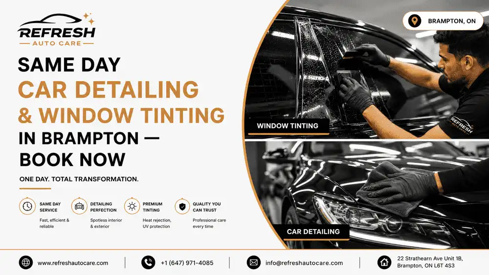 Same Day Car Detailing & Window Tinting in Brampton — Book Now Rising
