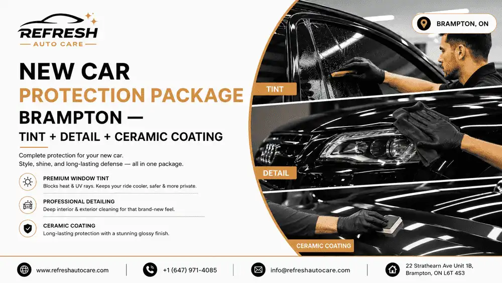 New Car Protection Package Brampton — Tint + Detail + Ceramic Coating